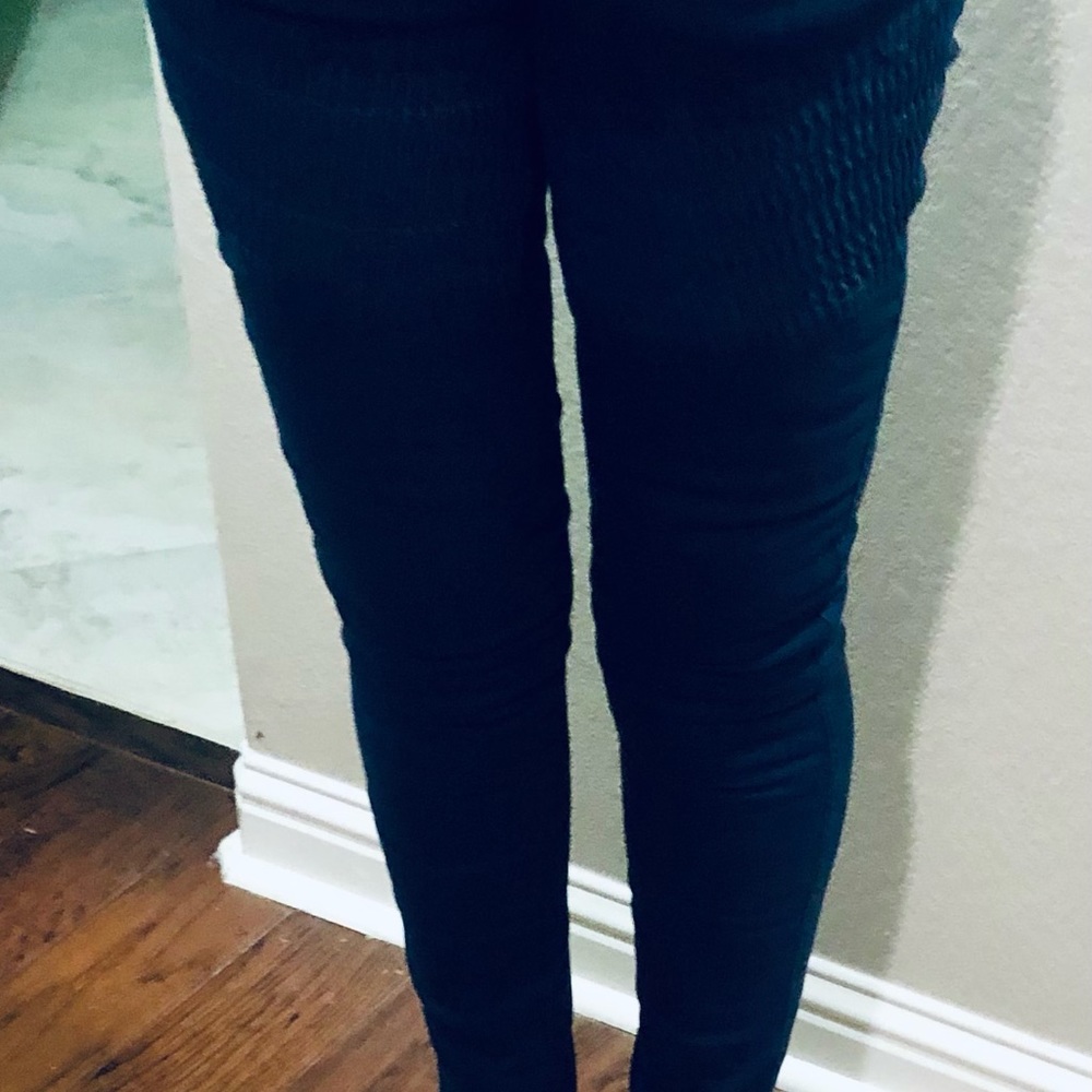 Pierre Balmain Womens stretch Skinny blue Moto.